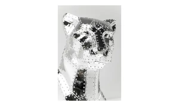 Figura decorativa Sitting Cat Rivet cromo