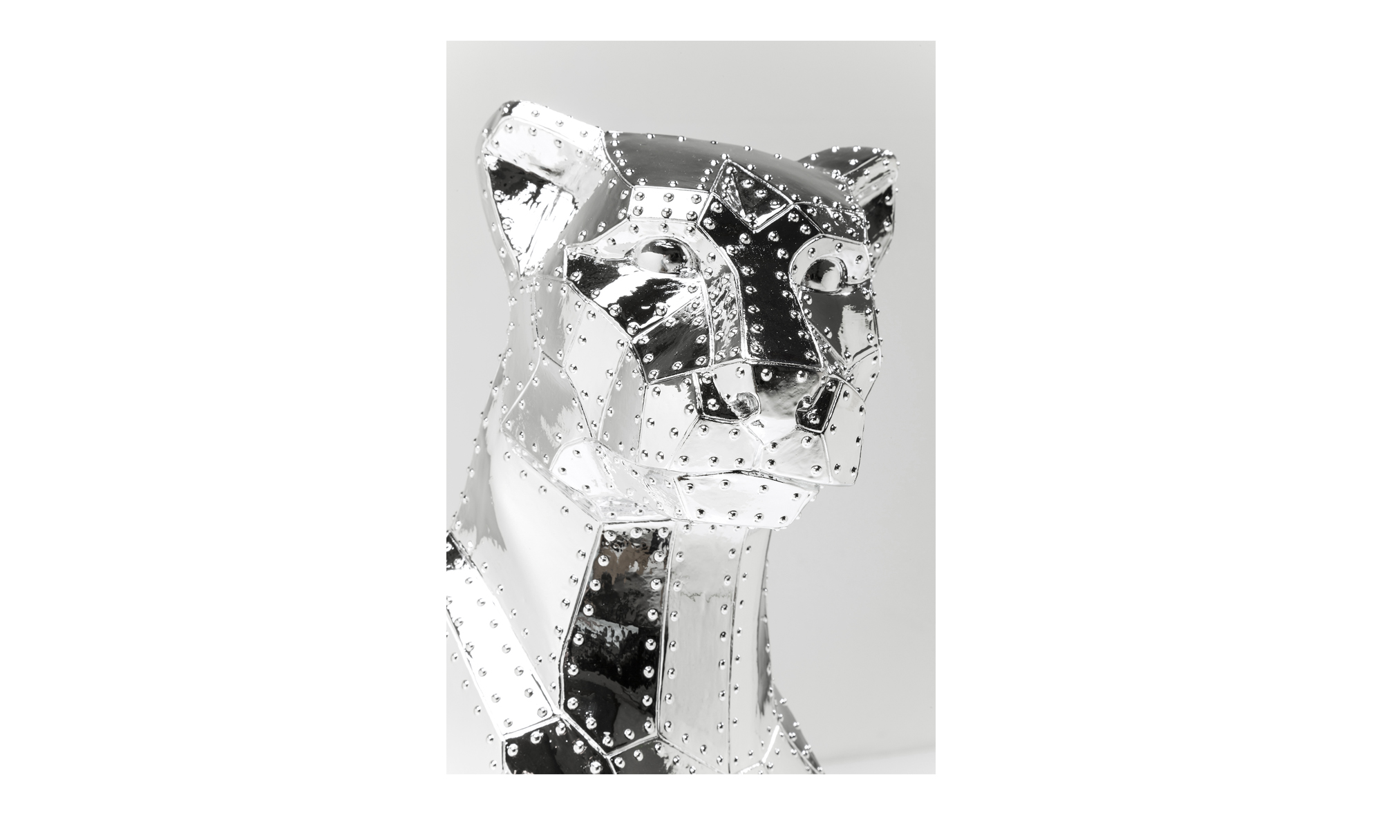 Figura decorativa Sitting Cat Rivet cromo
