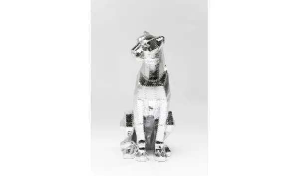 Figura decorativa Sitting Cat Rivet cromo