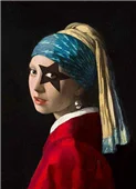 Cuadro canvas girl with skull hearring Cuadro canvas girl with skull hearring