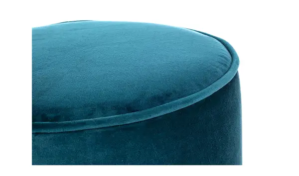Mesa auxiliar pouf azul oscuro vintage Annika