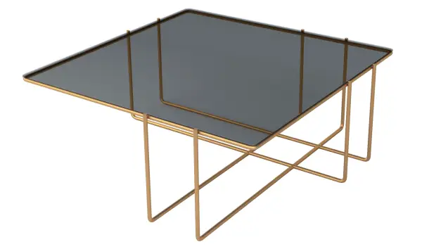 Mesa de centro metal y cristal trasimeno Varila by Bodonni