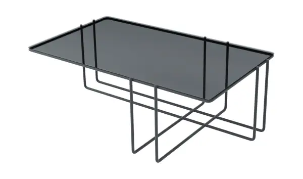 Mesa de centro metal y cristal trasimeno Varila by Bodonni