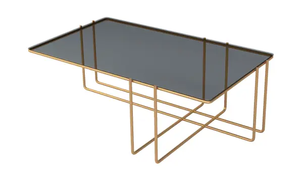 Mesa de centro metal y cristal trasimeno Varila by Bodonni