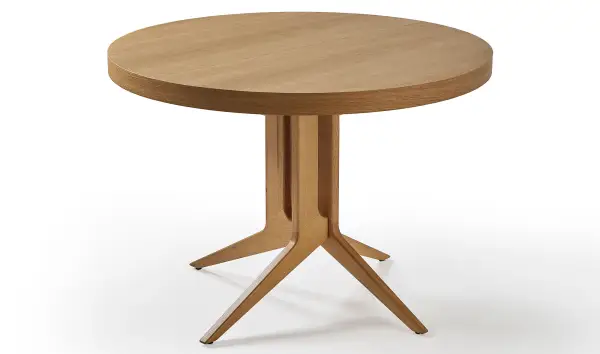 Mesa de comedor redonda extensible roble Dreslon