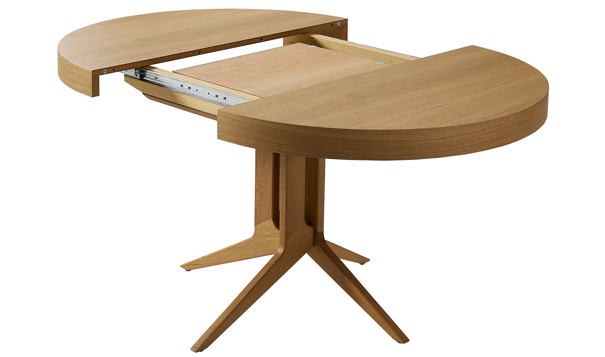 Mesa de comedor redonda extensible roble Dreslon