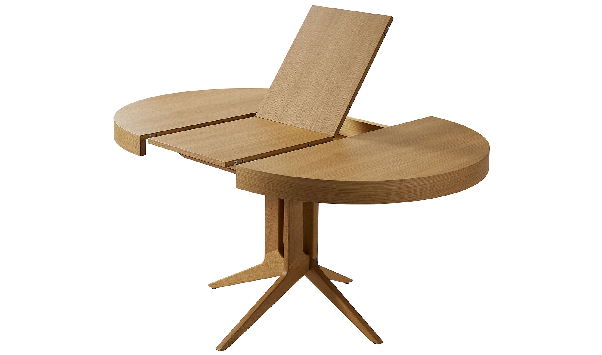 Mesa de comedor redonda extensible roble Dreslon