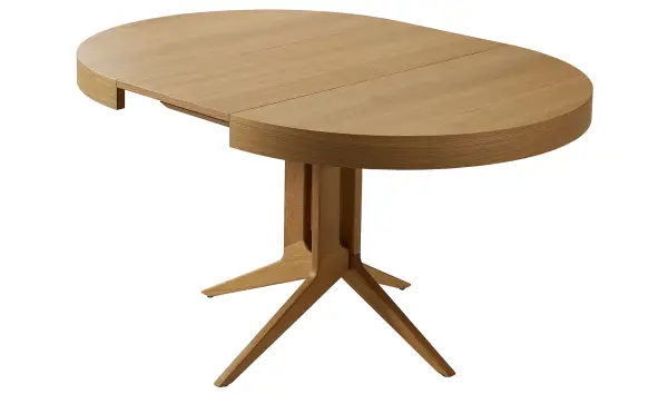 Mesa de comedor redonda extensible roble Dreslon