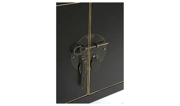 Mesita de noche 2 puertas 1 cajon negro vintage Pachino