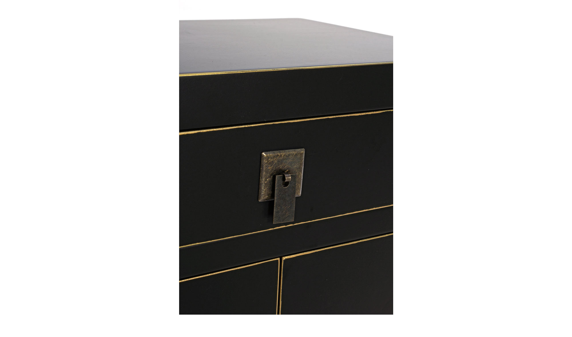 Mesita de noche 2 puertas 1 cajon negro vintage Pachino