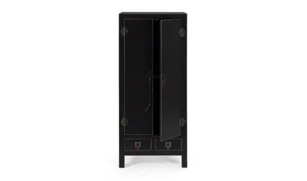 Armario 2 puertas 2 cajones negro vintage Pechino