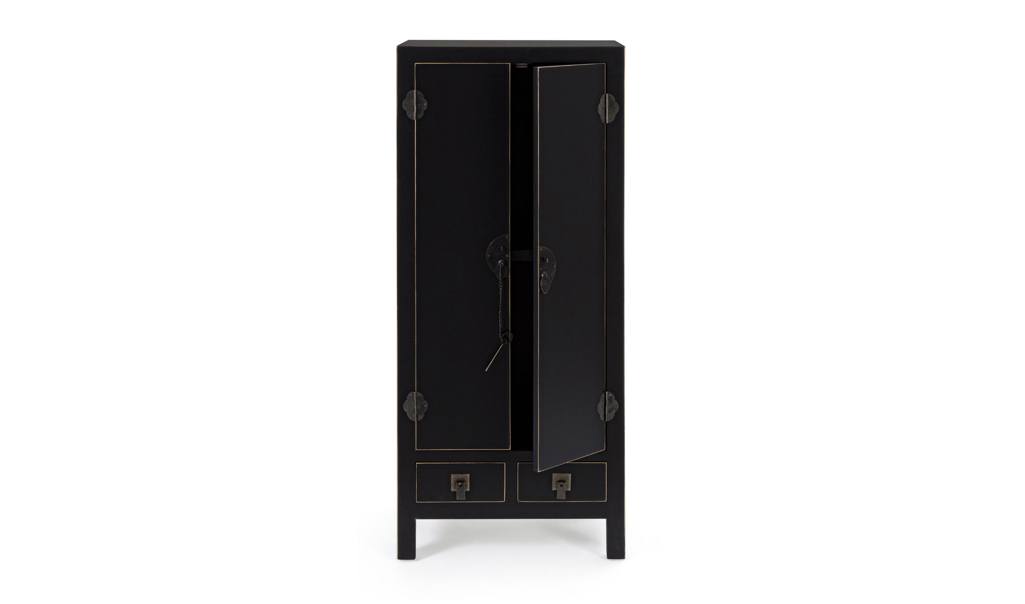 Armario 2 puertas 2 cajones negro vintage Pechino