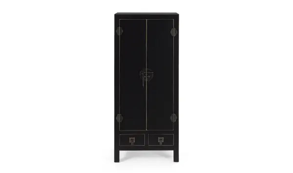 Armario 2 puertas 2 cajones negro vintage Pechino