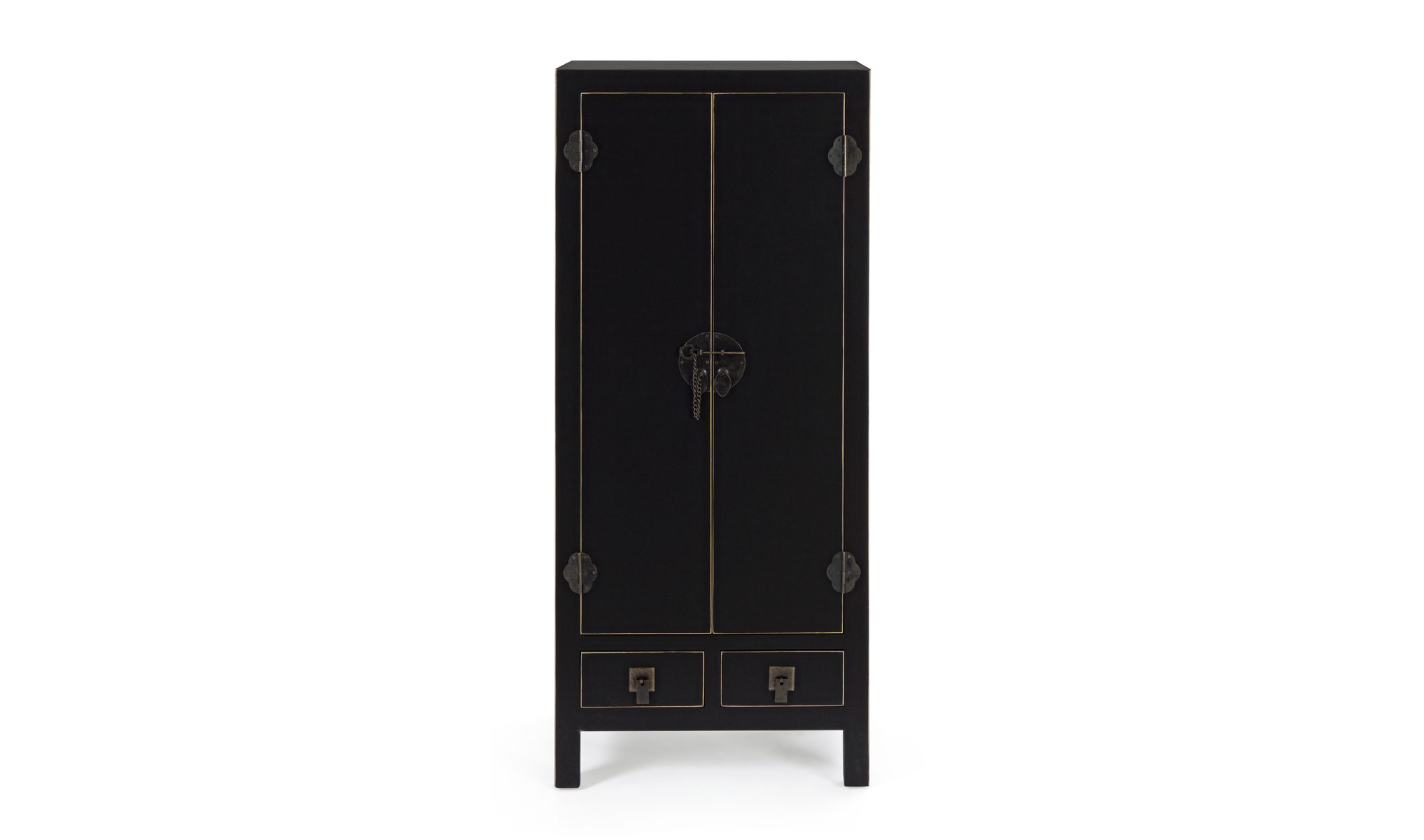 Armario 2 puertas 2 cajones negro vintage Pechino