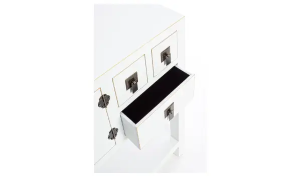 Consola 2 puertas 6 cajones blanco vintage Pechino