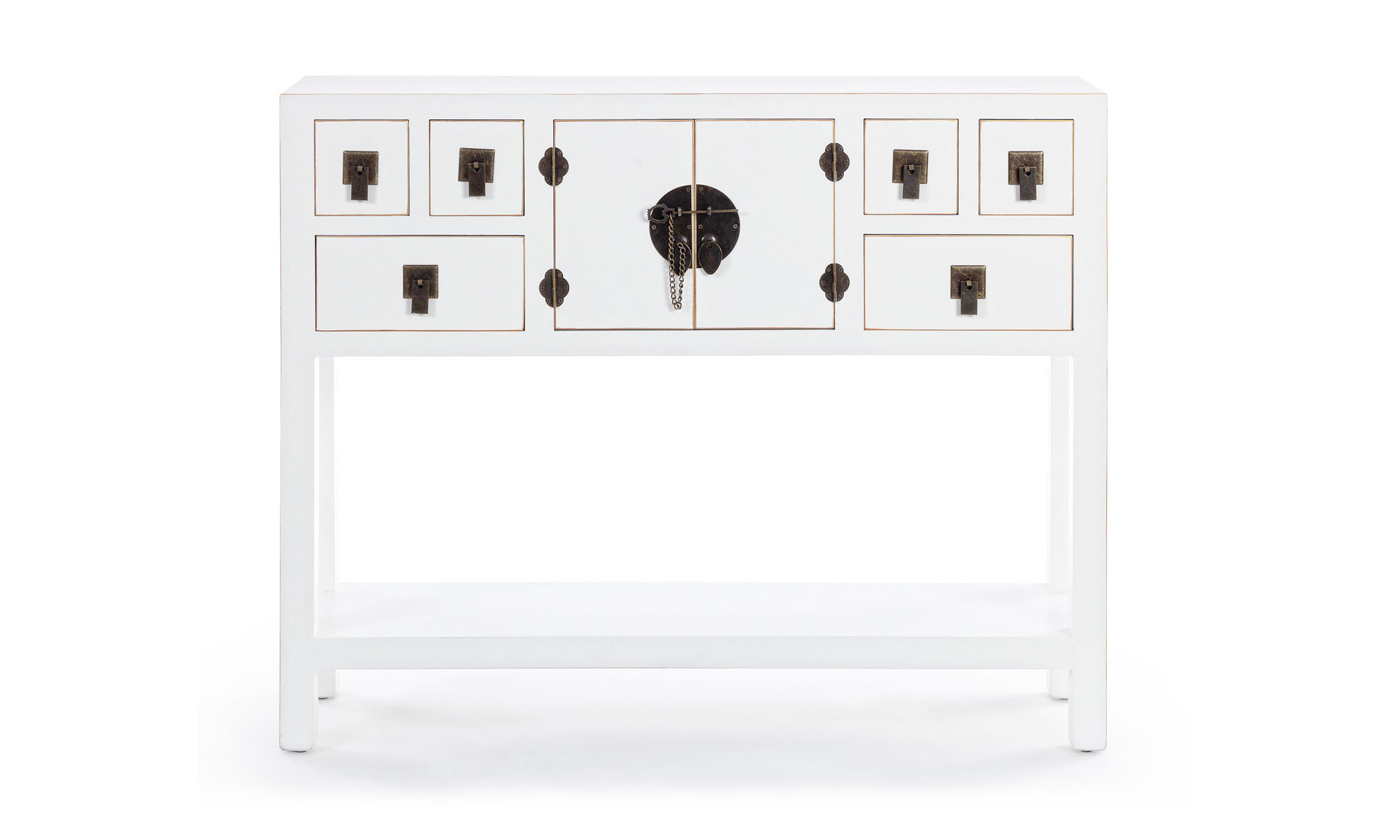 Consola 2 puertas 6 cajones blanco vintage Pechino