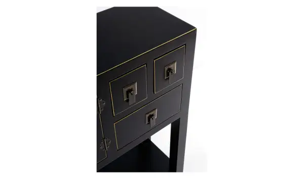 Consola 2 puertas 6 cajones negro vintage Pechino