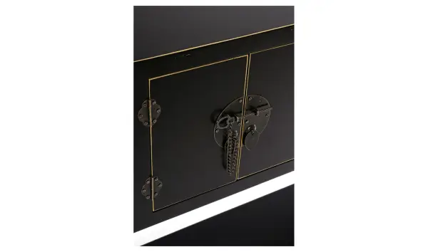 Consola 2 puertas 6 cajones negro vintage Pechino