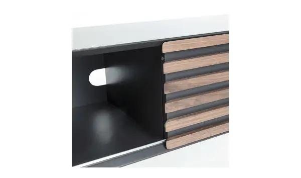 Mueble tv 1 puerta grafito vintage Kesia