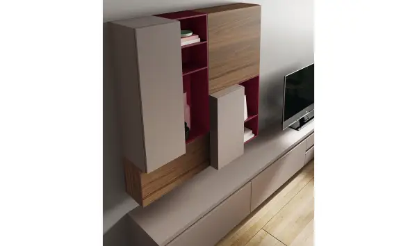 Mueble tv mocca lacado Douzen