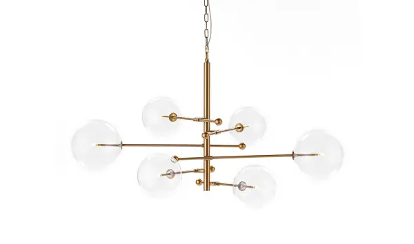 Lámpara de techo cristal metal con bombilla Lux