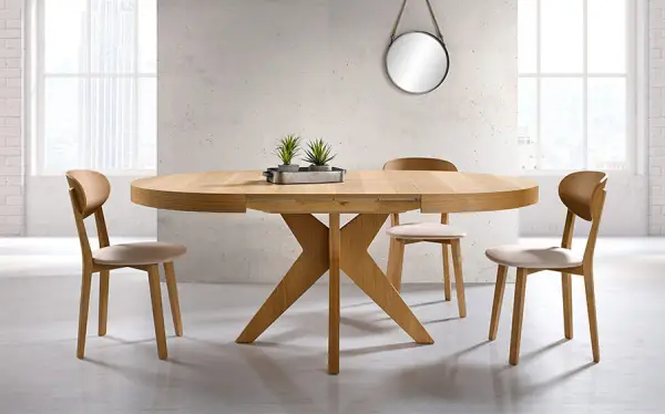 Mesa de comedor redonda extensible Roma