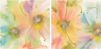 Pareja cuadros rainbow cosmos