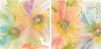 Pareja cuadros rainbow cosmos