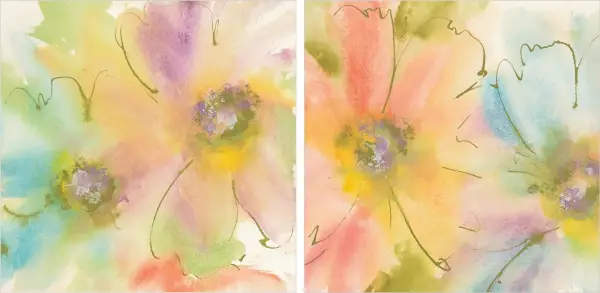 Pareja cuadros rainbow cosmos