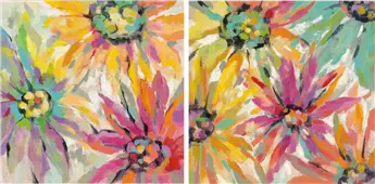 Pareja de cuadros abstracted petals