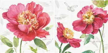 Pareja de cuadros pink garden