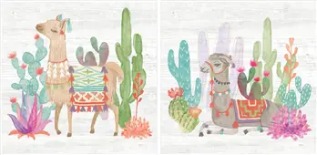 Pareja de cuadros lovely llamas