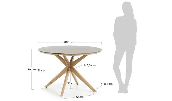 Mesa de comedor redonda cemento Juliette