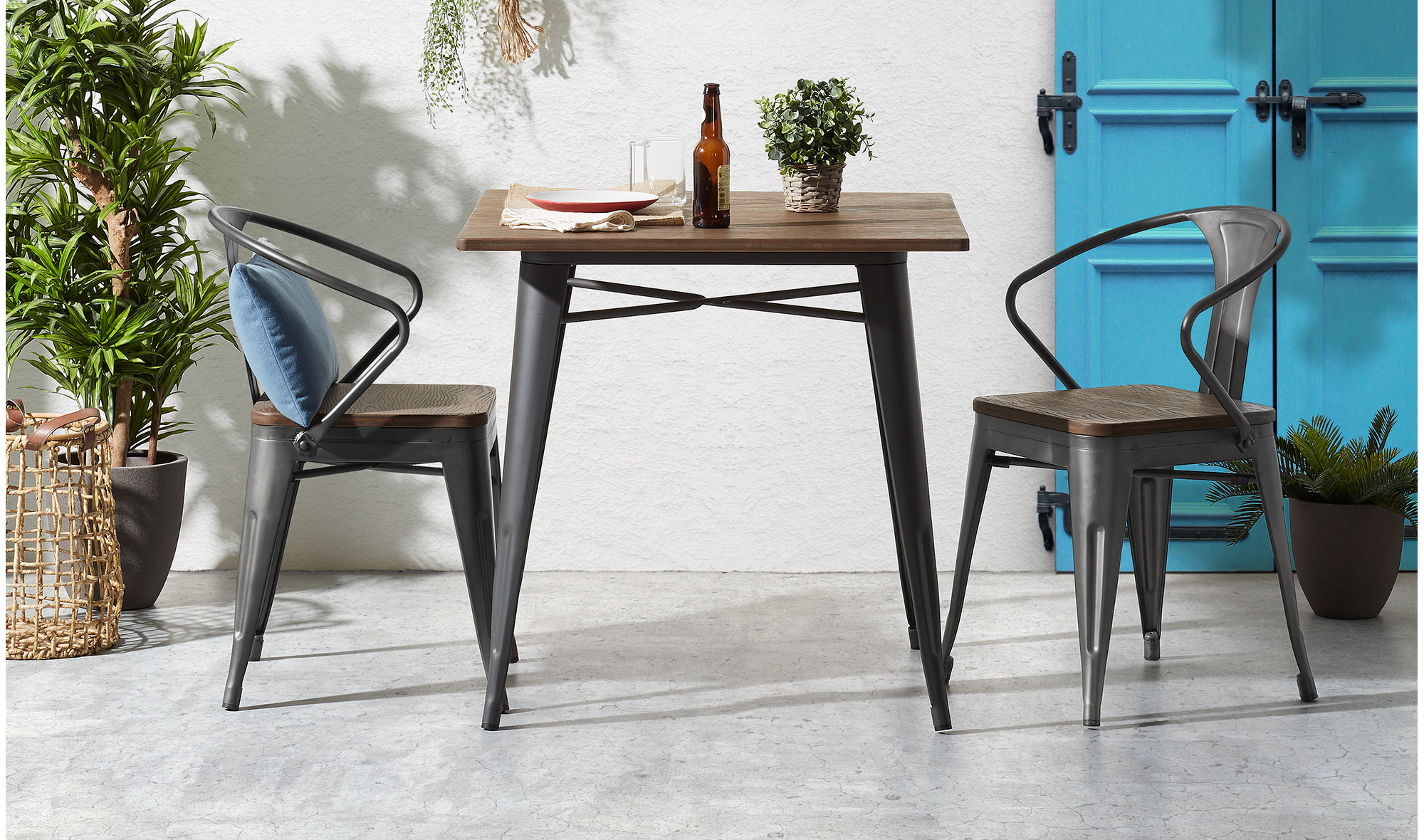 Mesa comedor cuadrada industrial Bulima