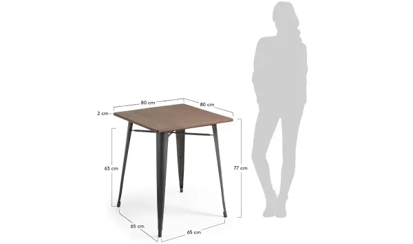 Mesa comedor cuadrada industrial Bulima