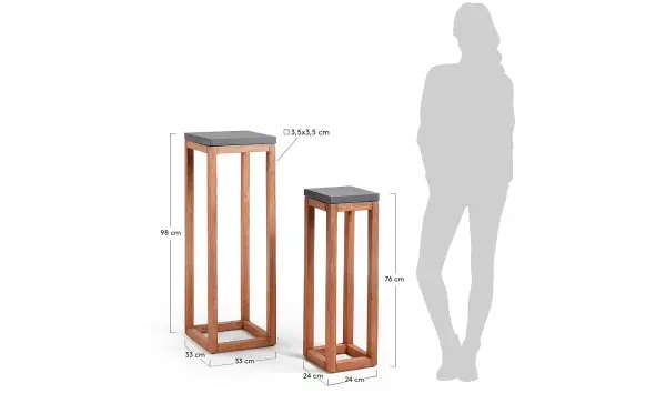 Set 2 pedestales cemento Vorle