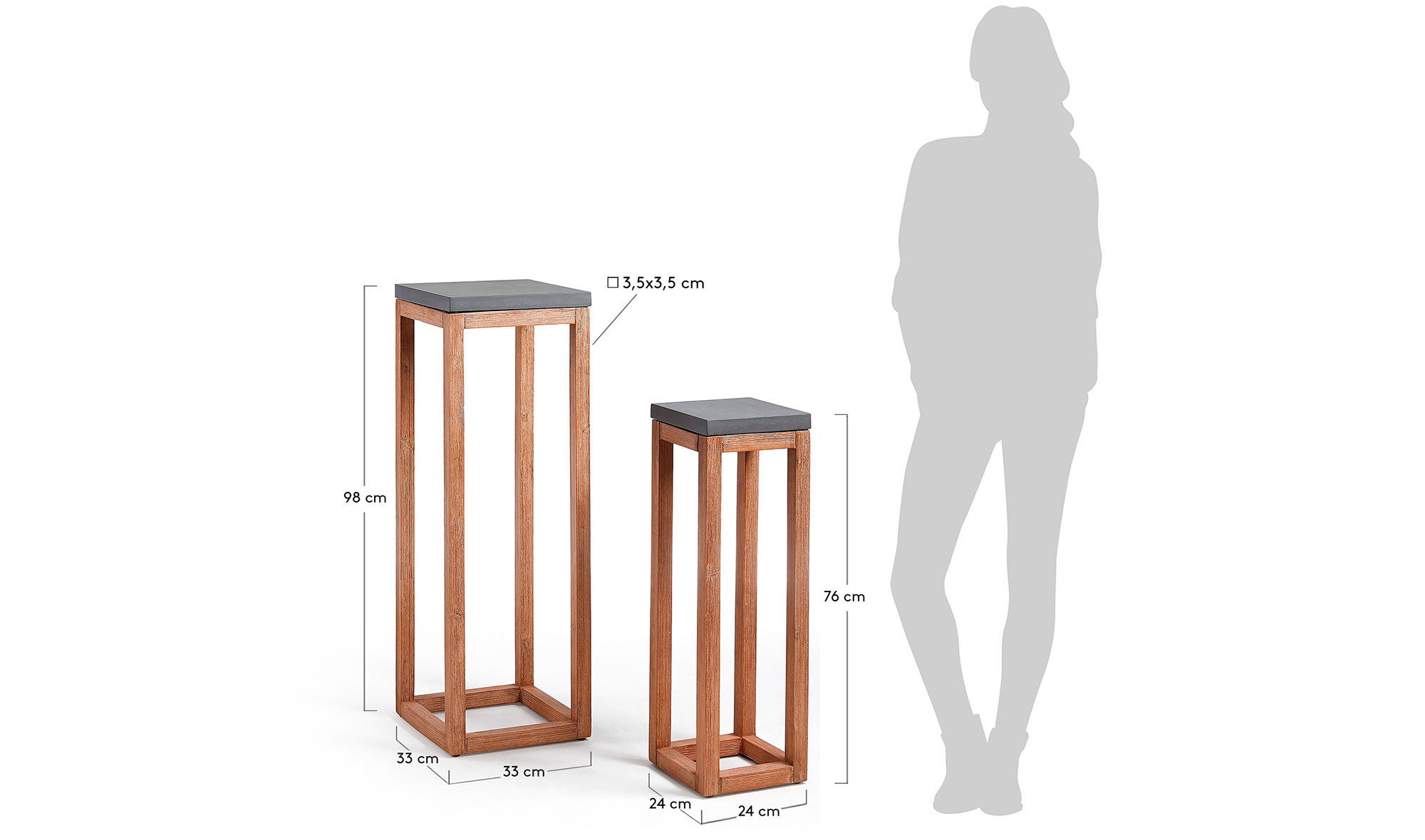Set 2 pedestales cemento Vorle