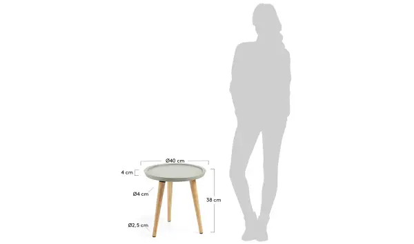 Mesa auxiliar pequeña cemento Vyli
