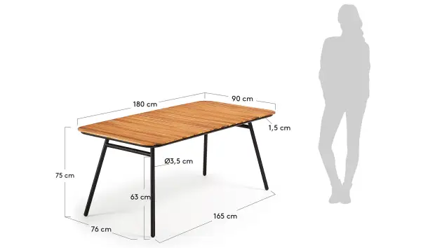Mesa de comedor acacia natural Doska