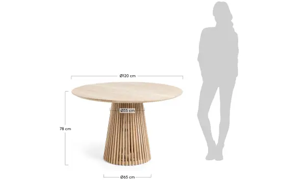 Mesa de comedor redonda teca Nerui