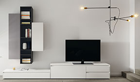 Mueble tv blanco lacado Naica