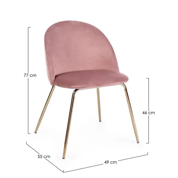 Silla terciopelo vintage rosa Tanya