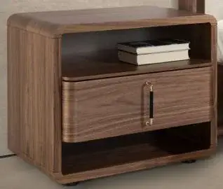 Mesita de noche 1 cajón nogal Novali