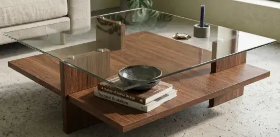 Mesa de centro con tapa de cristal New Jersey