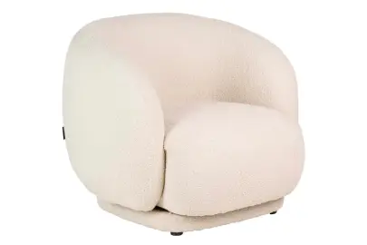 Sillón boucle beige luna giratoria 