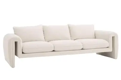 Sofá chenilla beige Yuma 