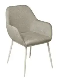 Silla metal blanco taupe Isabella 