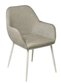 Silla metal blanco taupe Isabella