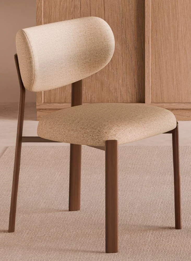 Silla madera nogal beige Rumi