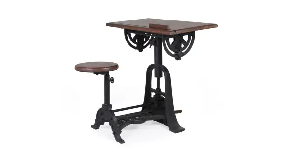 Mesa de escritorio con taburete industrial Pipa